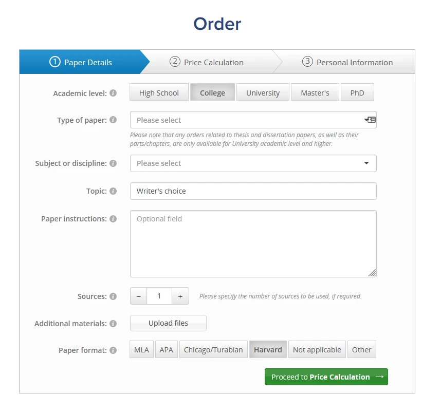 WritingAssignment order form